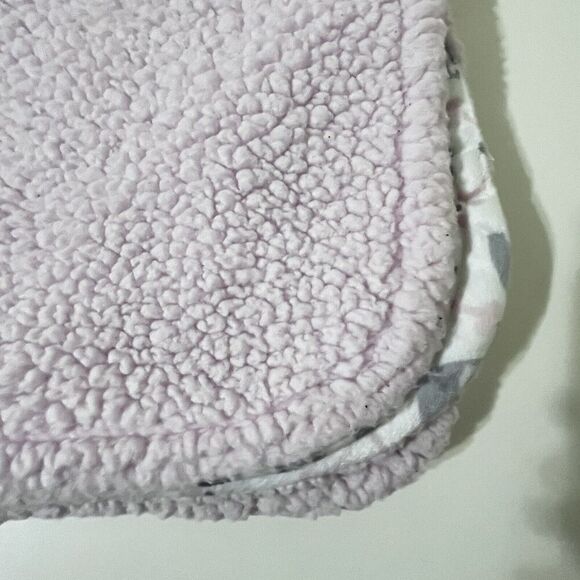 Blankets & Beyond Pink Gray Elephant Security Blanket Lovey Sherpa Back Lovie - Picture 10 of 14